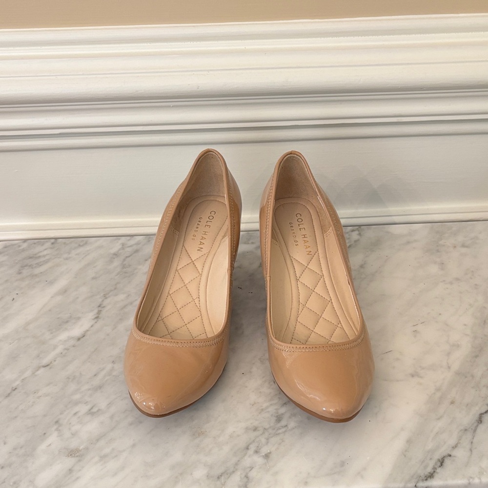 Cole Haan Women's Nude Patent Wedges